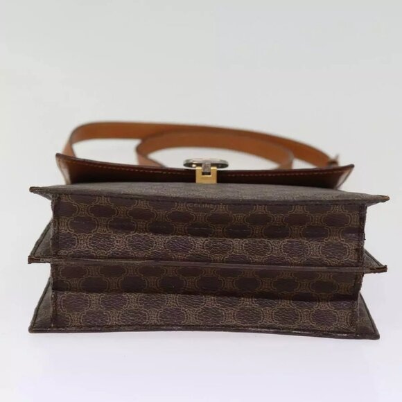 CELINE Macadam Canvas Shoulder Bag PVC Leather Brown Auth - Picture 6 of 16